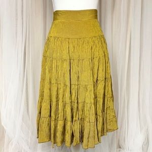 Nicole Miller yellow and black plaid midi skirt